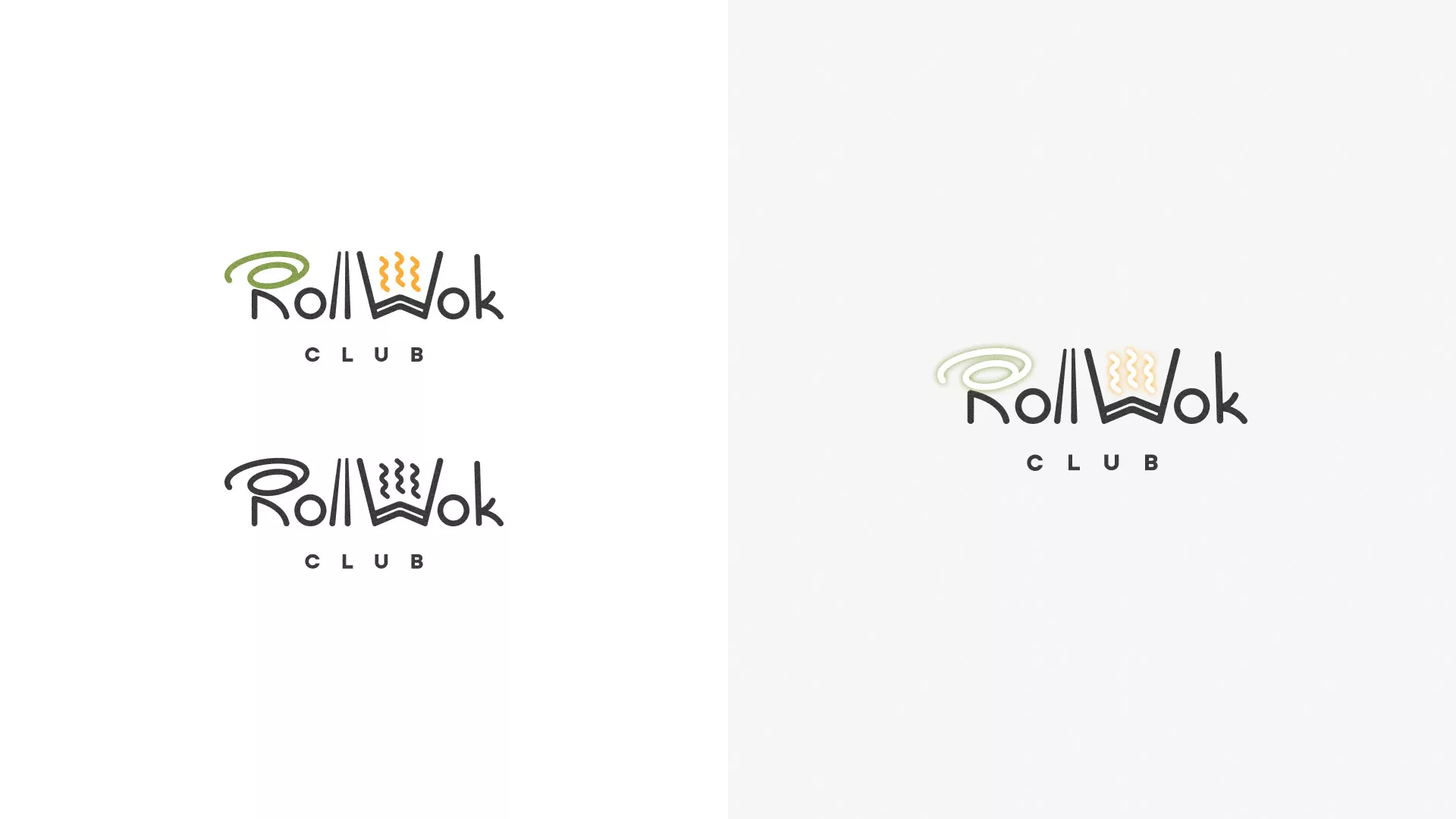 Разработка логотипа и фирменного стиля суши-бара «Roll Wok Club» в Берёзовском
